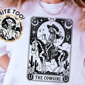 The Cowgirl Funny Tarot Card SVG PNG, Country Girl Western Skeleton Sublimation